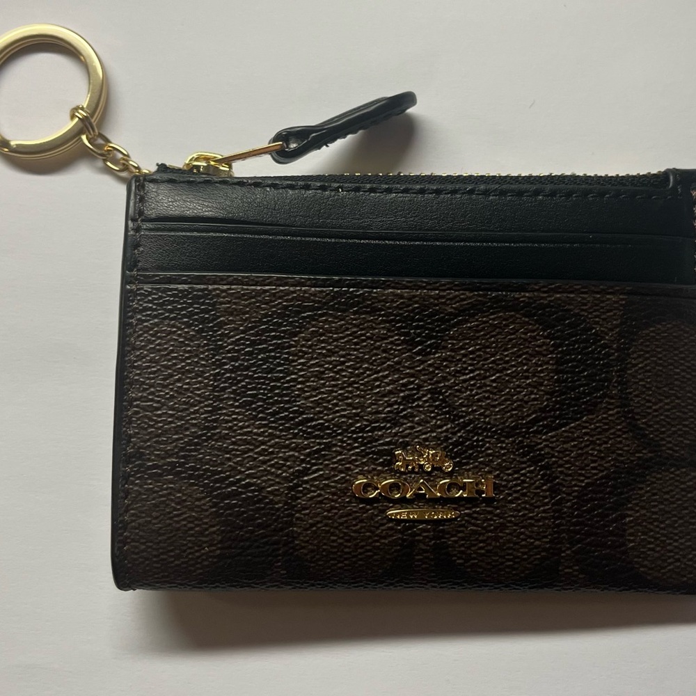 Coach Mini Skinny Id Case In Signature Canvas